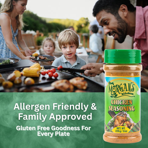 8oz Chef Morgans Kitchen Chicken Seasoning All-Natural Herbs & Spices Shaker Gluten-Free, No MSG Gourmet Dry Rub