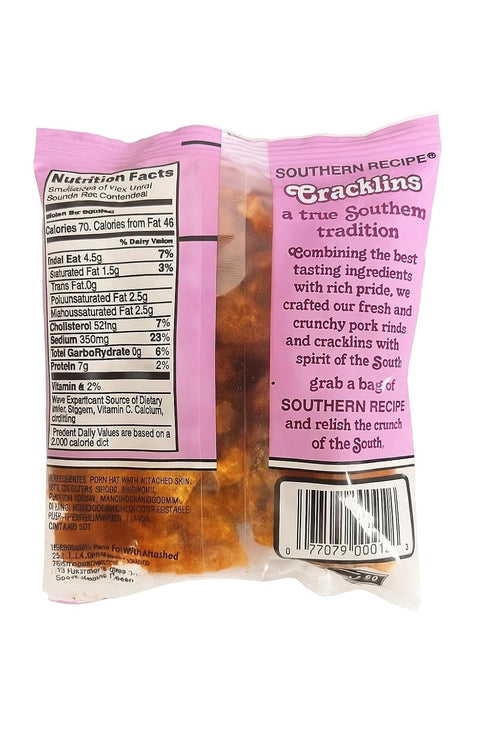 Country (2 (Pack 12), Southern Recipe` Hot & Spicy Cracklins Purple Bag, Hard Rinds, Rendered Out Pork Fat