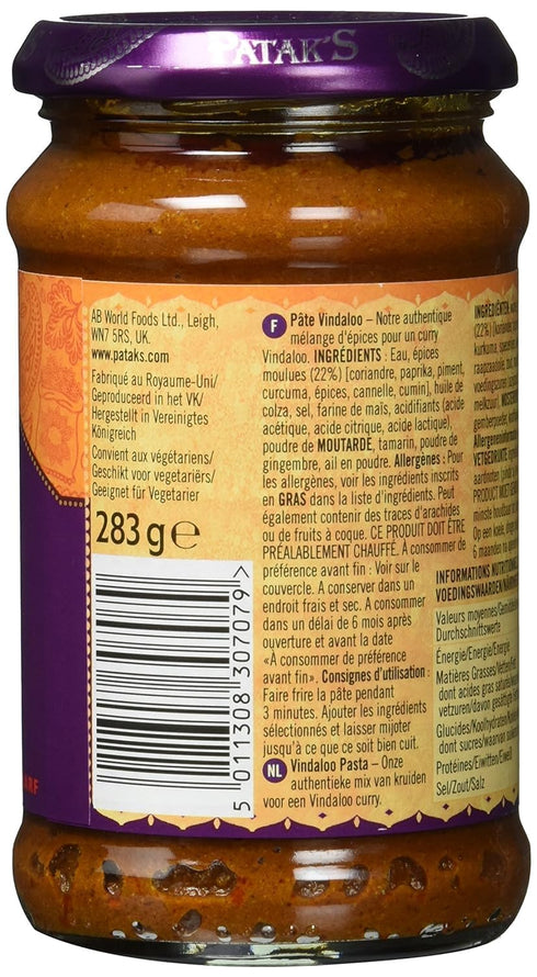 PATAKS Paste Curry Vindaloo, 10 oz