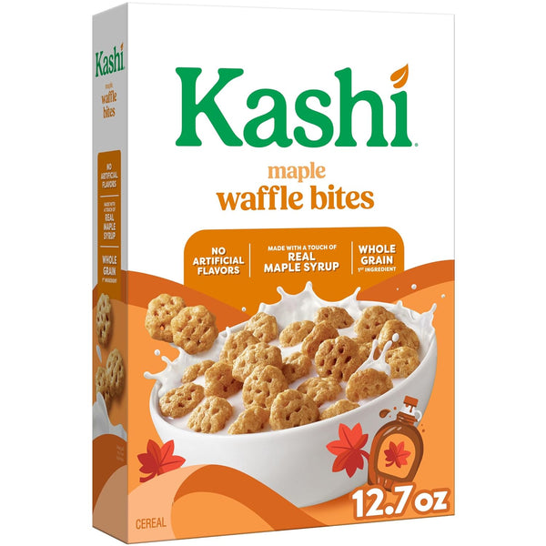 Kashi Breakfast Cereal, Whole Grain, Vegan, Maple Waffle Bites, 12.7oz Box (1