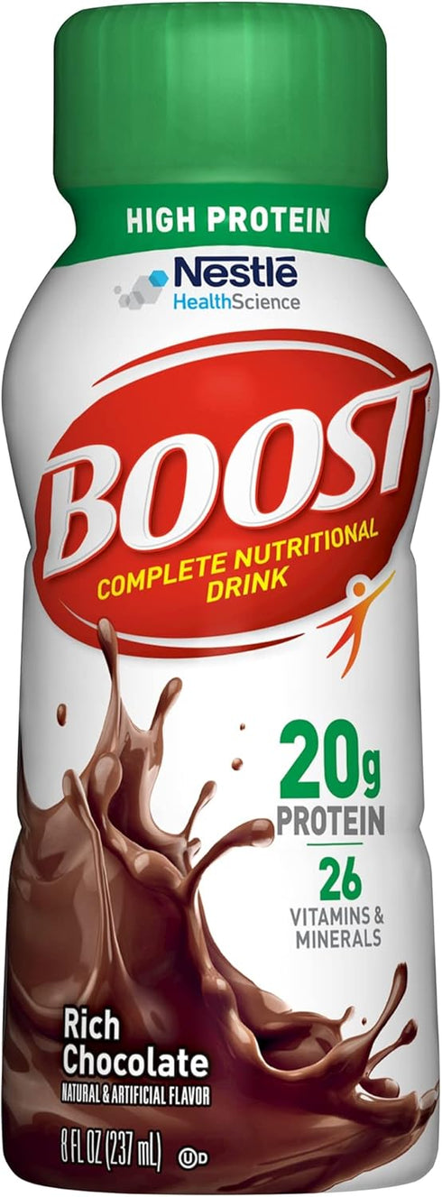 BOOST High Protein Balanced Nutritional Drink, Rich Chocolate, 8 Ounce Bottle (Pack