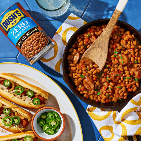 8.1 oz (Pack 12) BUSH'S BEST Canned Zero Sugar Added Baked Beans, Source of Plant Based Protein and Fiber, Low Fat