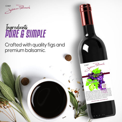750ml (25oz) 18-Year Chef Jean Pierre's Italian Balsamic Vinegar - Rich Grape Flavor, Traditional Barrel Aged - Ideal