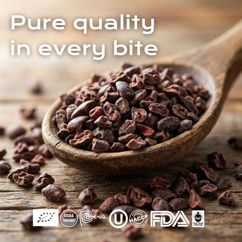 (16 oz) 100% 0% U Chocolate Creations | Organic Cacao Nibs | Fresh from our Farm | natural, Sugar | Perfect topping