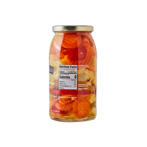 25.5 (3 Pack), 100% DeLallo Hot Giardiniera, Ounce Jar, Spicy Hot Pickled Mixed Vegetable Condiment for Sandwiches