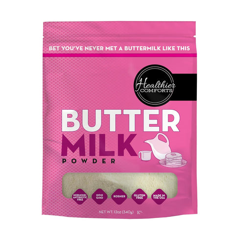 Healthier Comforts Premium Cultured Buttermilk Powder | Kosher, Gluten Free, Non-GMO |