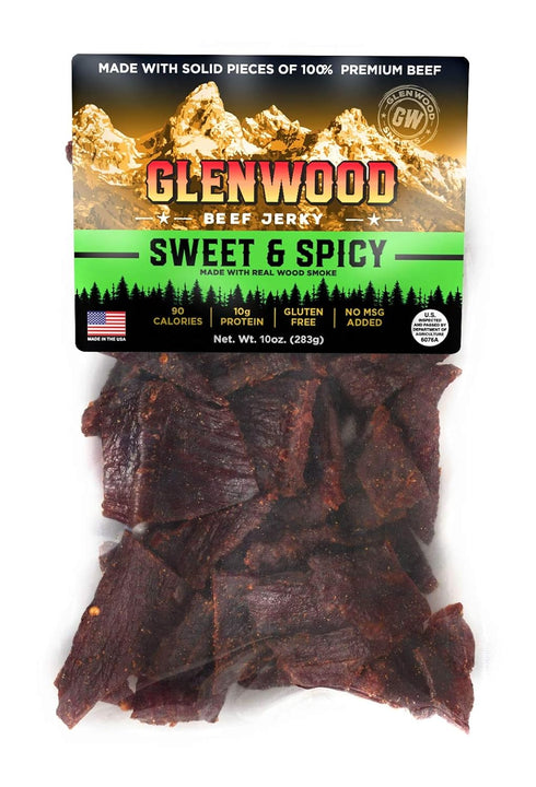 Glenwood Snacks Glenwood Jerky 10oz Bag 100% Beef Jerky (SWEET & SPICY)