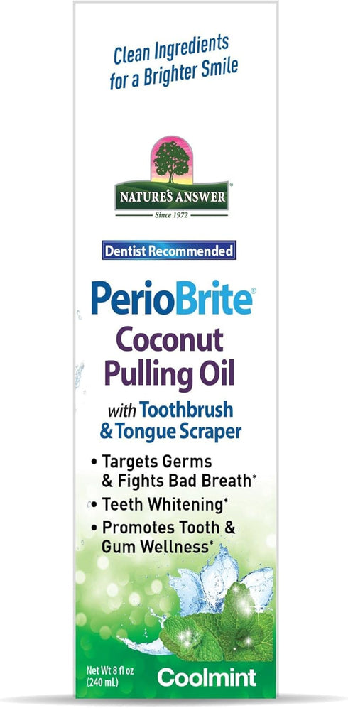 8 oz Nature's Answer PerioBrite Coconut Pulling Oil Liquid