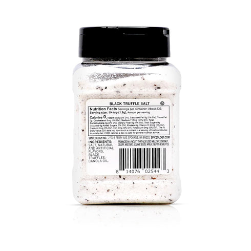 16 oz Spiceology Black Truffle Salt Fine Sea Salt Infused with Real Black Truffle Gourmet Popcorn Salt, Seasoning