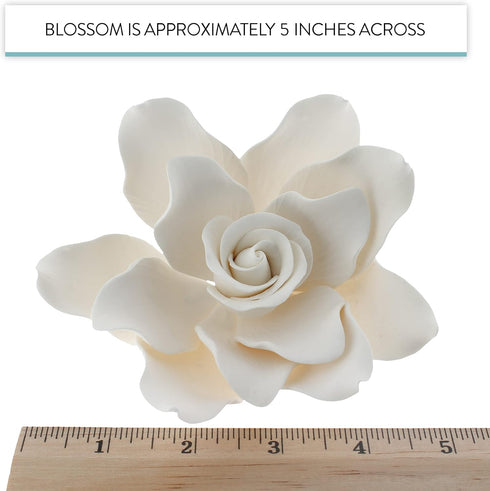 1 Count Global Sugar Art Gardenia Sugar Cake Flowers Jumbo White with Wire, by Chef Alan Tetreault