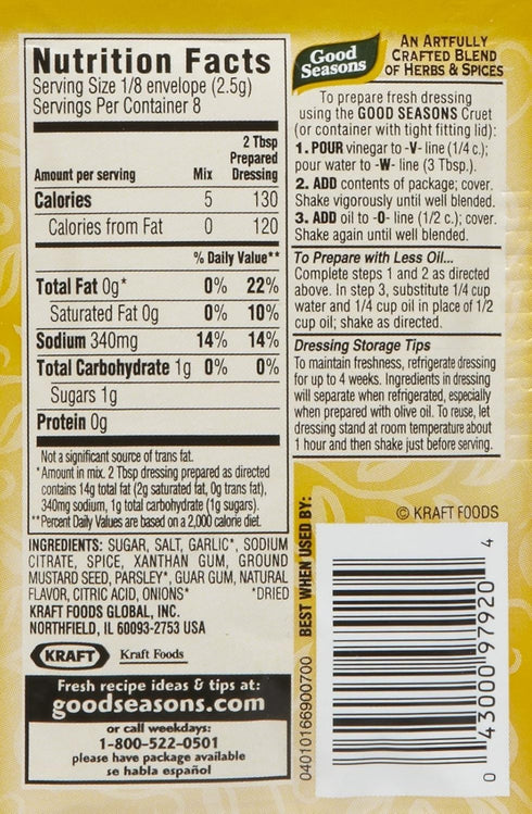 Good Seasons (12 (12 Pack) Garlic & Herb Dressing & Recipe Mix CT) + Mild Italian Dressing and Recipe Mix CT) (Variety