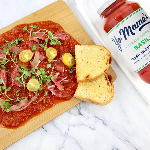 Pack (2) Yo Mama's Foods Keto Tomato Basil Pasta Sauce - of - No Sugar Added, Low Carb, Low Sodium, Vegan, Gluten Free