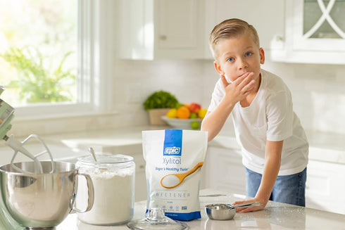 100% 5 40% Epic Xylitol Sweetener - Pound Zipper Pouch of Xylitol Sugar Substitute for Baking & Cooking