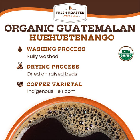 3rd 12 oz Fresh Roasted Coffee, Organic Guatemala | Single Origin, USDA Organic, Mold & Myco Party Tested, Kosher |