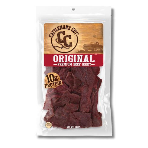 Cattleman's Cut Original Beef Jerky, Premium Marinated Steak High Protein Meat Snacks,