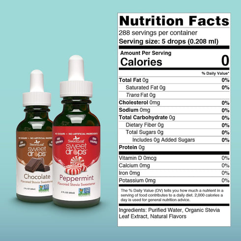 Pack, 2 Oz (Pack 2) SweetLeaf Sweet Drops- Flavored Stevia Liquid Sweetener, Organic Stevia Extract, Zero Calorie