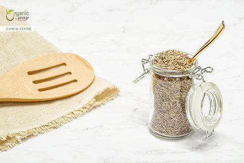 Organic Way Premium Cumin/Jeera Seeds Whole, Adds Flavour & Aroma | Organic & Kosher Certified (1/2 LBS)