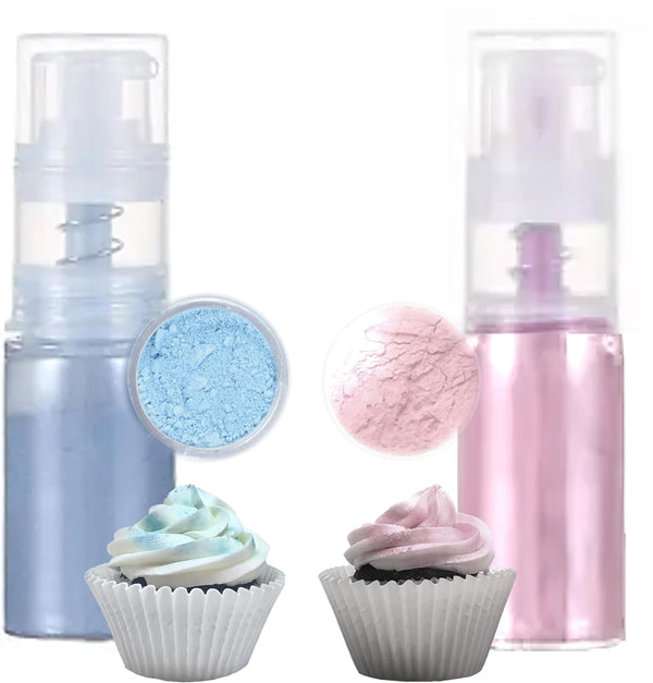 Baby blue Edible glitter spray powder pump for cake decoration, chocolate paint,