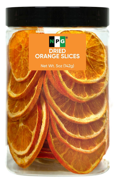 NPG Dried Orange Slices 5 Oz, Dehydrated Oranges for Tea, Cocktails, Crafts,