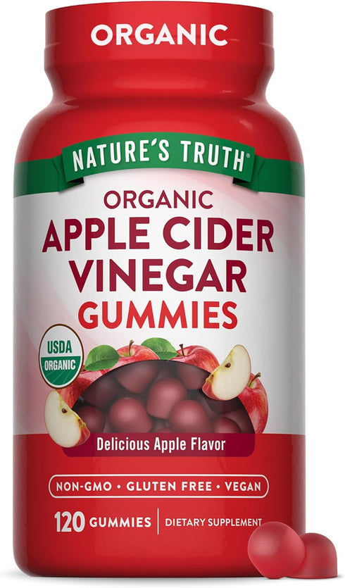 Nature's Truth Organic Apple Cider Vinegar Gummies | 120 Count | Vegan,
