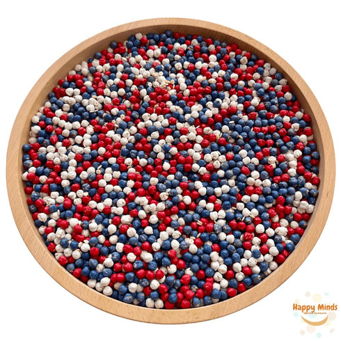 Happy Minds (4 4th Patriotic Sensory Bin Filler cups) | Red, White, and Blue Chickpeas | of July Sensory Play |