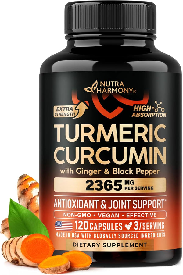 Turmeric Curcumin Supplement 2365 mg - Turmeric with Ginger & Black Pepper