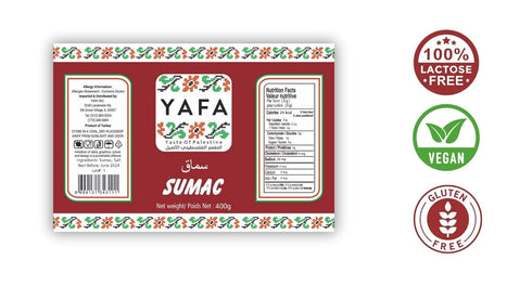 YAFA Turkish Sumac, 100% Natural Handpicked Spice Powder, Middle Eastern Spices, 400g