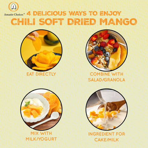 (17.63oz) Dried Chili Mango, Premium Spicy Mango Strips, Vegan, Non-GMO, Gluten-Free Tropical Fruit from Amazin