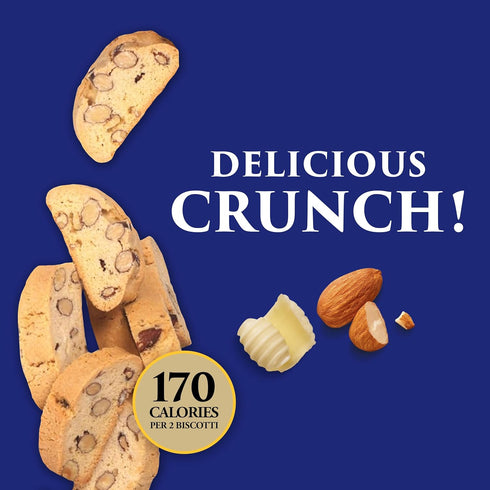 40 oz La Dolce Vita Classic Almond Italian Biscotti Cookies, Gourmet Coffee & Tea Dipping Snack, Jar