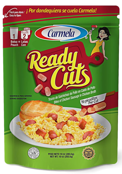 Carmela Ready Cuts Bite-Sized Chicken Sausage in Chicken Broth, Pre-Cut, Shelf-Stable Pouch, High