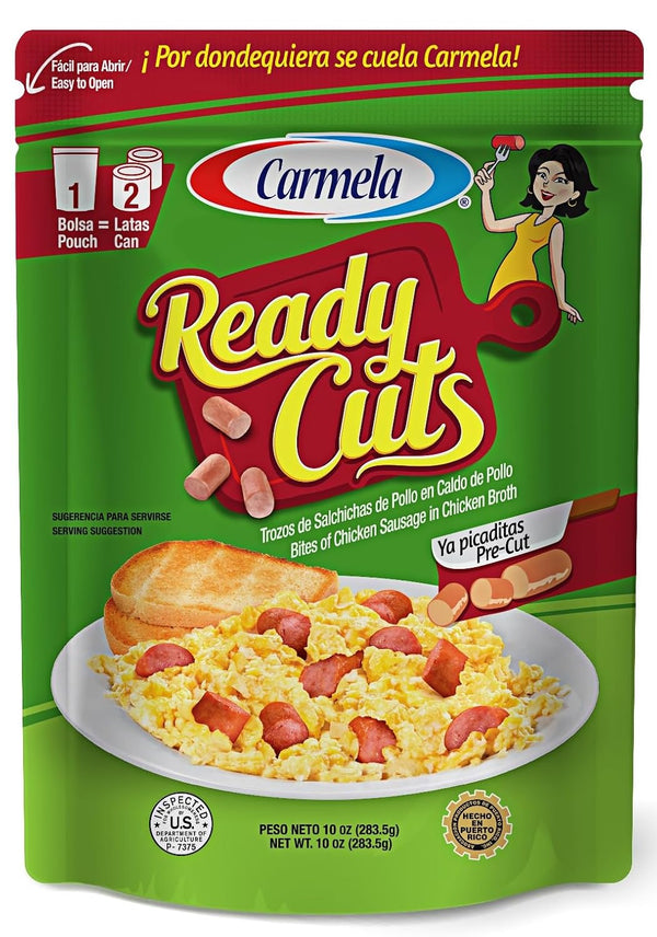 Carmela Ready Cuts Bite-Sized Chicken Sausage in Chicken Broth, Pre-Cut, Shelf-Stable Pouch, High