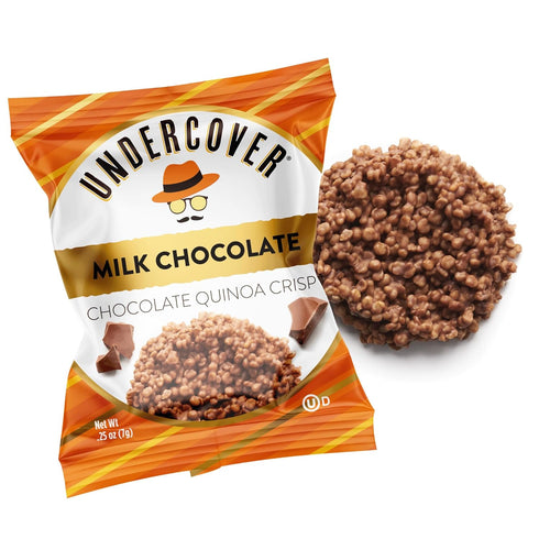 Undercover Snacks Chocolate Quinoa Crisps - Milk Chocolate | 70-Count, Individually Wrapped