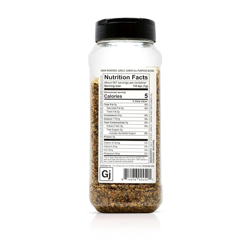 20 oz Spiceology & Adam McKenzie - Garlic Junkie - All-Purpose Seasoning, BBQ Rubs and Spice Blends - Use On: Beef