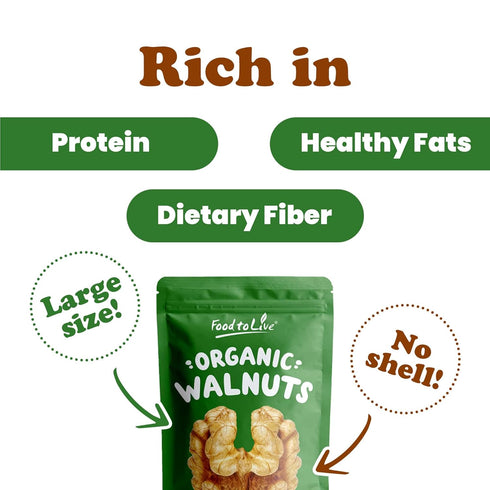 1 Omega-3 Organic California Walnuts Halves & Pieces, Pound Non-GMO, Raw, Unsalted, Shelled, Vegan, Kosher, Sirtfood