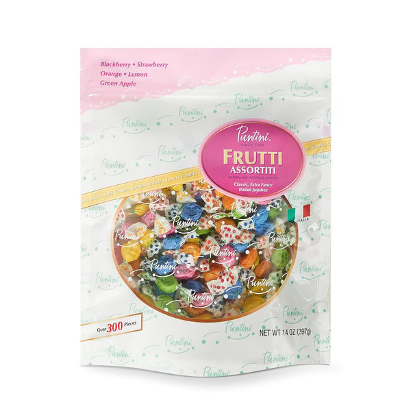 PUNTINI Frutti Assortiti Italian Gourmet Chewy Jujubes, Assorted Fruit Flavors, Individually Wrapped