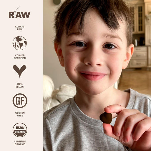 70% 2 Oz Rawmio Dark Chocolate Hearts, Cacao - - Raw, Organic, Vegan, Fair Trade