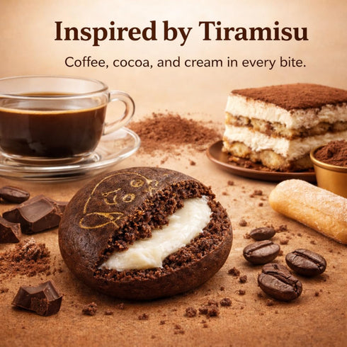 35g Pack Pack 20 Zyluc Mini Black Crackers Tiramisu Flavored Snack with Coffee Cocoa Blend Portable Light Crunch, Halal