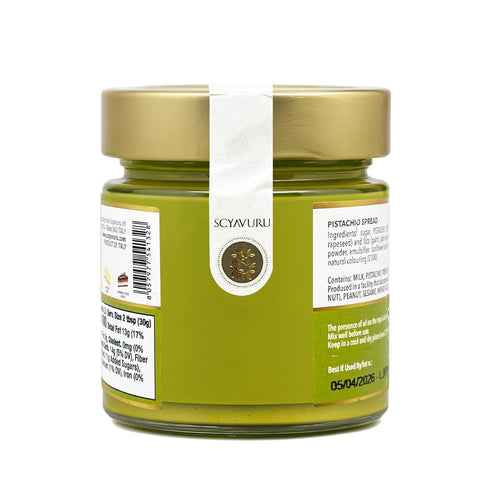 Scyavuru 7.05oz (200g) (Pack 2) Salty Sicilian Pistachio Cream | Premium Quality Spreadable Pistachio Cream Imported