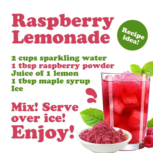 8 Food to Live Raspberry Juice Powder, Ounces Spray-Dried, No Sugar Added, Contains Maltodextrin, Vegan, Kosher, Bulk