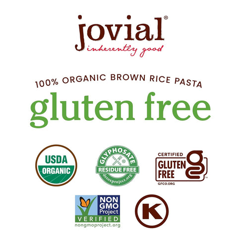 100% 12 Oz Jovial Organic Gluten Free Brown Rice Mafalda - Mafalda Pasta Noodles, Healthy Pasta, Whole Grain Pasta