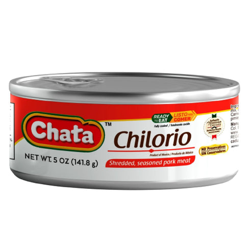5 oz (Pack 6) Chata Mexican Pork Chilorio, Seasoned Shredded Pork, Can
