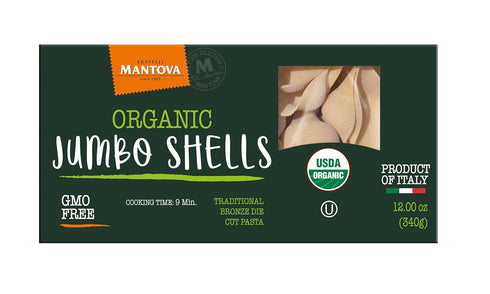 Mantova Organic Jumbo Shells Pasta, 12oz boxes (Pack of 2), Non-GMO, Product