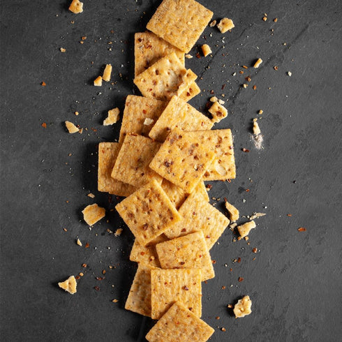 4 pack. (6oz Sherman's Tennessee Hot Crackers, Original. each), Spicy Snack Crackers.