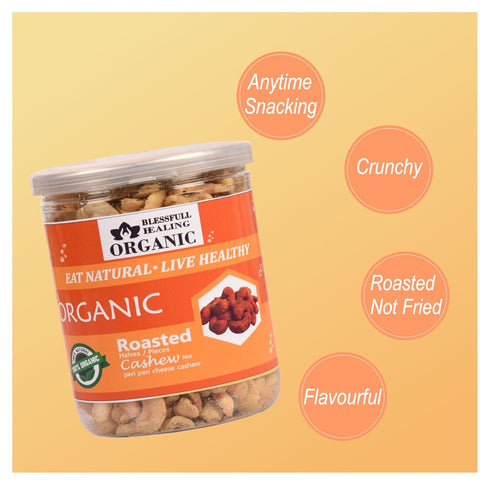 Blessfull Healing 250 Organic Natural, Vegan Peri Peri Cheese Roasted Halves/Pieces Cashew Nuts Crunchy Kaju Gram