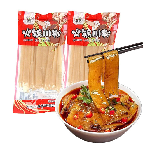 Generic Sweet Potato Noodles,200g/7.05oz/bag,Sichuan Specialty Hotpot Wide Noodles,Suitable for Dish and Soup(2bags)