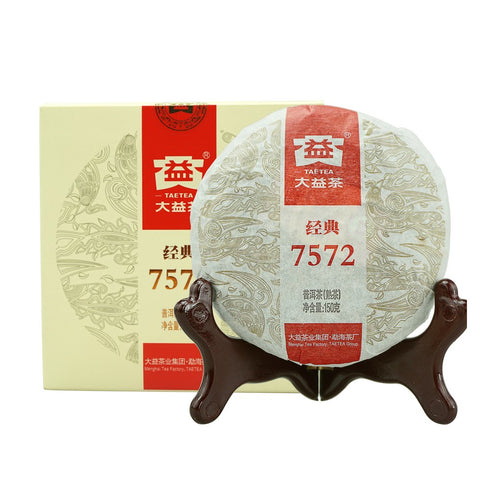 TAETEA 7572 Classic Pu-erh Tea Cake, Aged Black Tea for Daily Drink and Gift 150g / 5.29oz (Ripe)