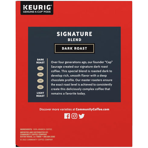Community 48 Count (Pack 1) Coffee Signature Blend Dark Roast Single-Serve Keurig K-Cup Pods