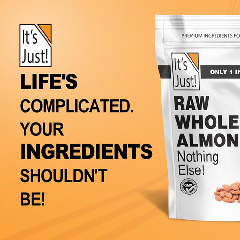 32oz (2lbs) It's Just! Raw Whole Almonds - Unsalted, Premium Quality, Grown in California