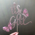 ALISSAR New Double Sided Rose Gold Butterfly Baby Shower Cake Topper Set, It's A Girl Cake Topper & 16 Pink Butterflies