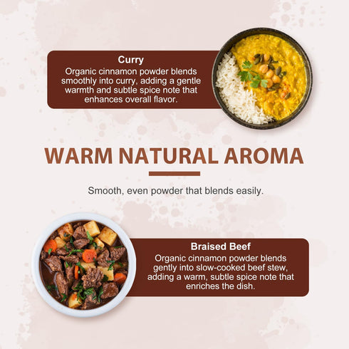 15 oz (425g), Soeos Organic Cinnamon Powder, Freshly Ground, Premium Aroma, Bold Warm Flavor, for Baking, Desserts